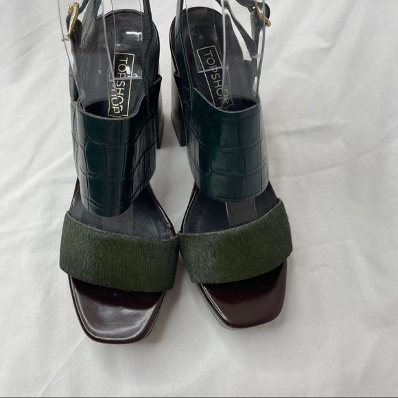 Topshop Platform Green Block Heels - Picture 5 of 11